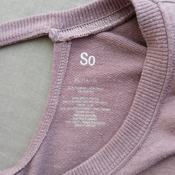 SO Tiered Keyhole Tunic XL purple babydoll sweatshirt dress long sleeve feminine - Picture 6 of 10